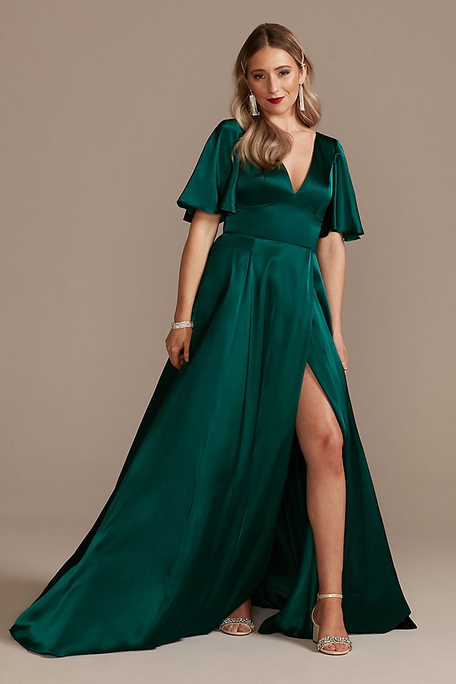 chancery green dress Printed Mesh Dress in Orange, Green & Black M/L main image 0